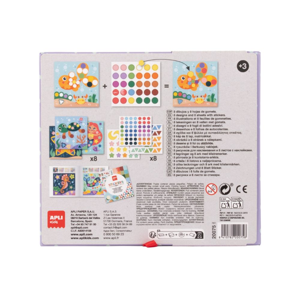 Joc creativ cu autocolante, Ocean, APLI, 3 ani+