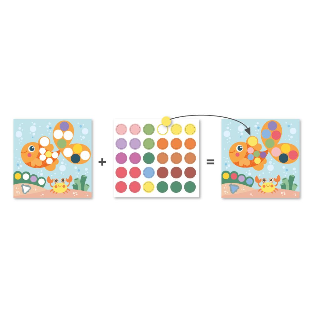 Joc creativ cu autocolante, Ocean, APLI, 3 ani+
