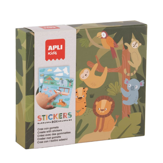 Joc creativ cu autocolante, Safari, APLI, 3 ani+