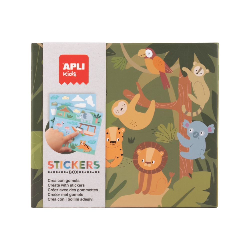 Joc creativ cu autocolante, Safari, APLI, 3 ani+
