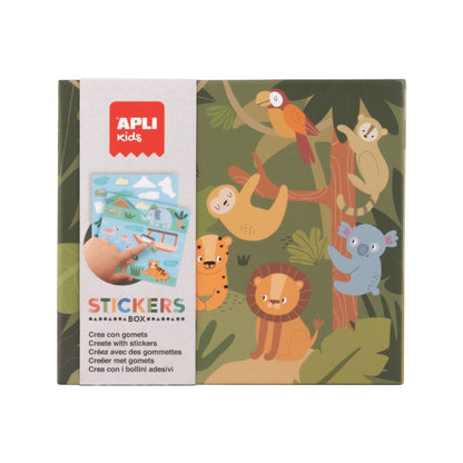 Joc creativ cu autocolante, Safari, APLI, 3 ani+