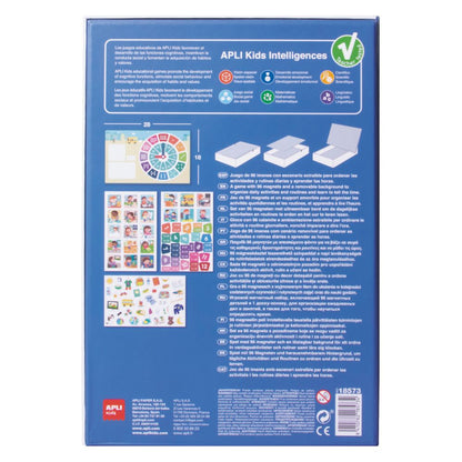 Joc educativ cu piese magnetice, Învățăm ora, 96 piese, APLI, 5 ani+