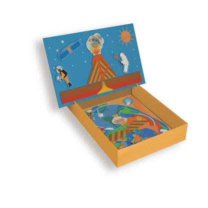 Joc educativ cu piese magnetice, Vulcani, 35 piese, APLI, 5 ani+