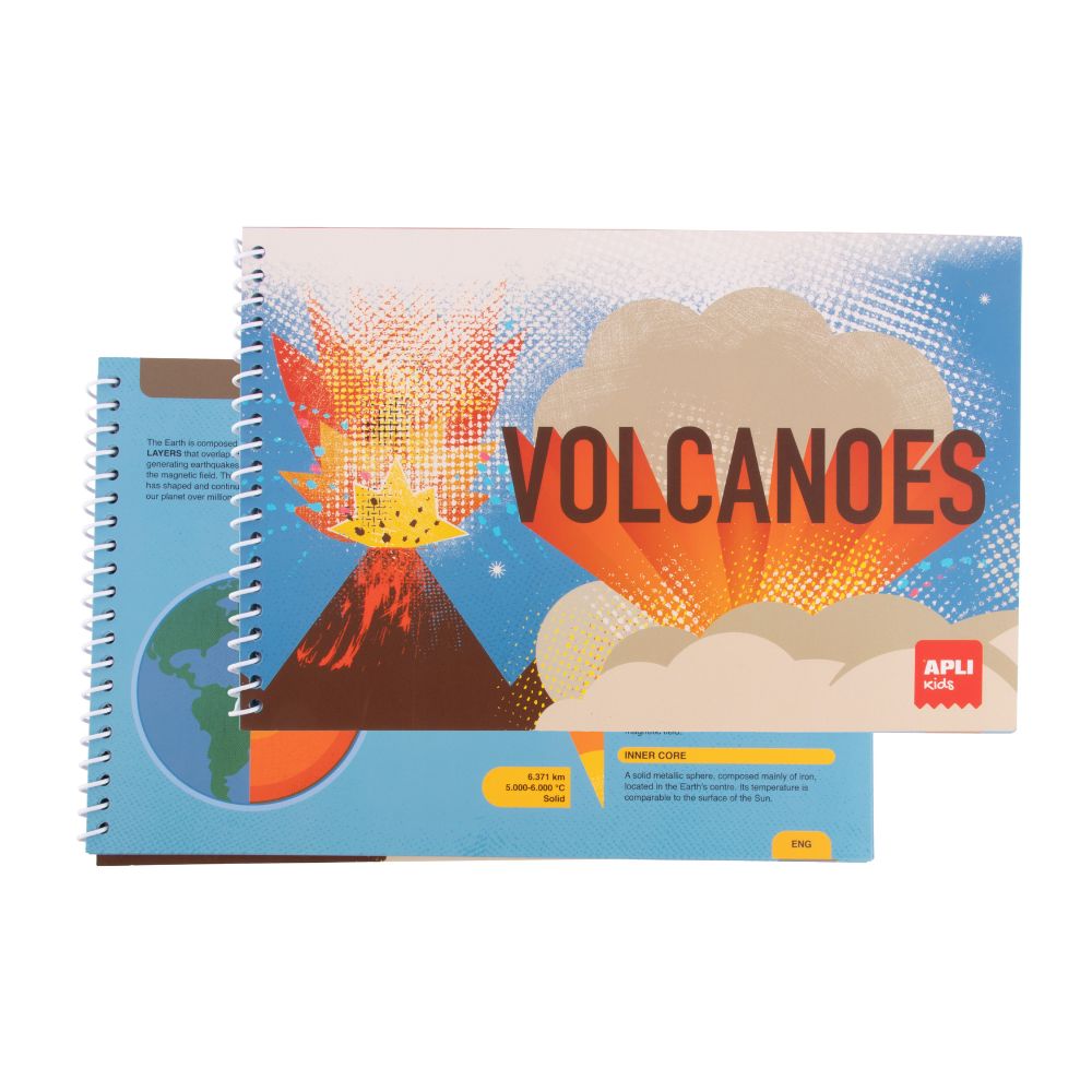 Joc educativ cu piese magnetice, Vulcani, 35 piese, APLI, 5 ani+