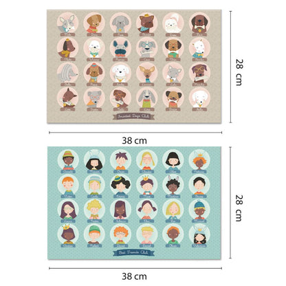 Joc Who is Who 2 în 1, cu tablă reversibilă , 48 de piese, APLI, 5 ani+