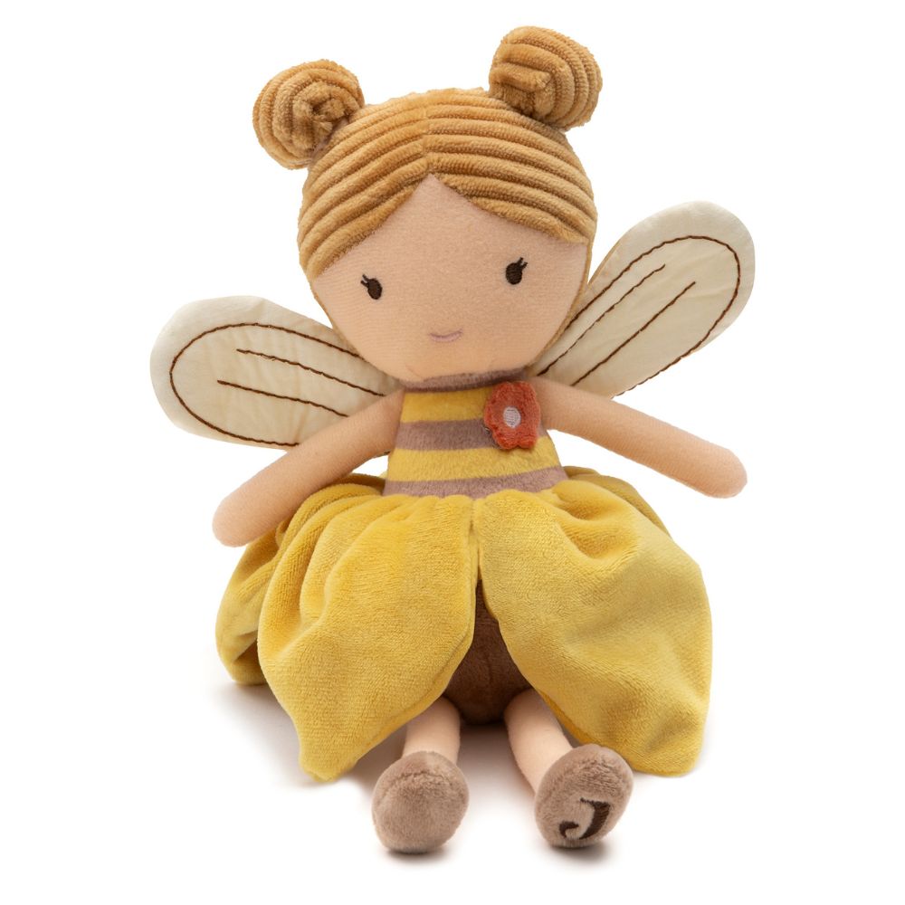 Păpușă textilă, Jucărie de pluș – Albina Lily, Jollein, 32 cm, 0 luni+