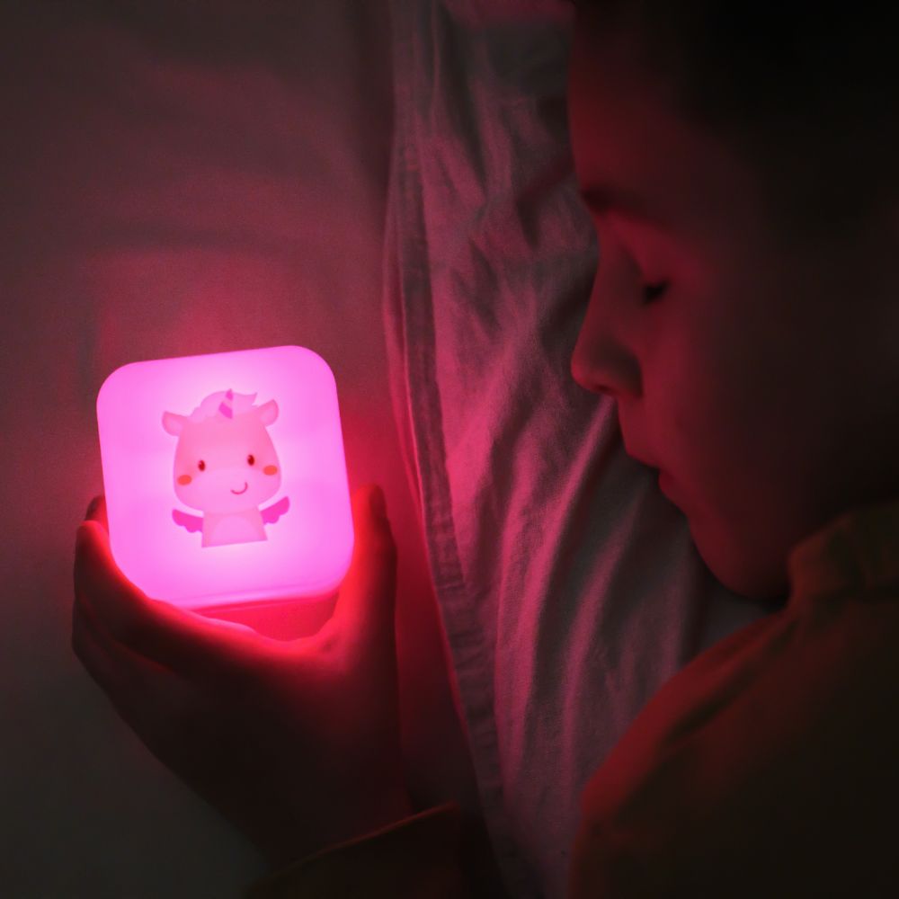 Lampă de veghe portabila copii, Cube B™, Unicornul Lily, Cloud B