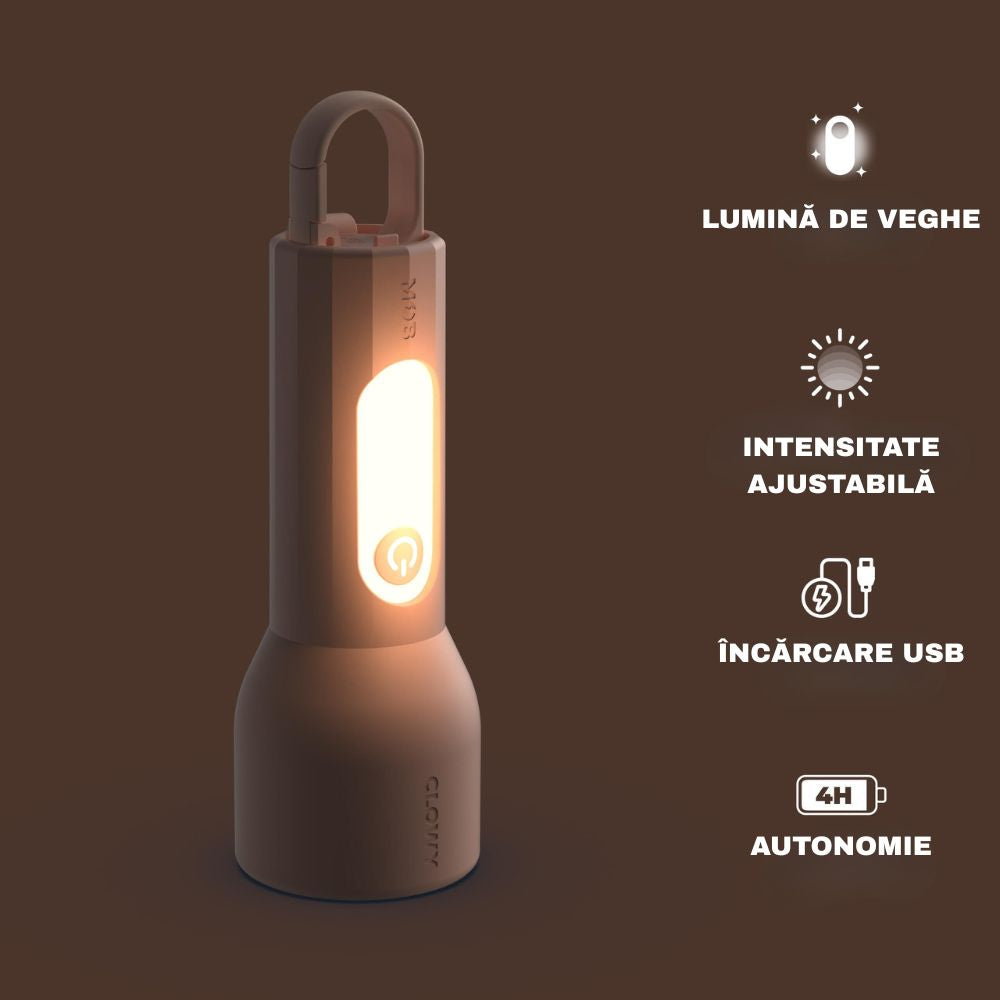 Lanternă și Veioză Copii, Glowy Rose, MOB Paris
