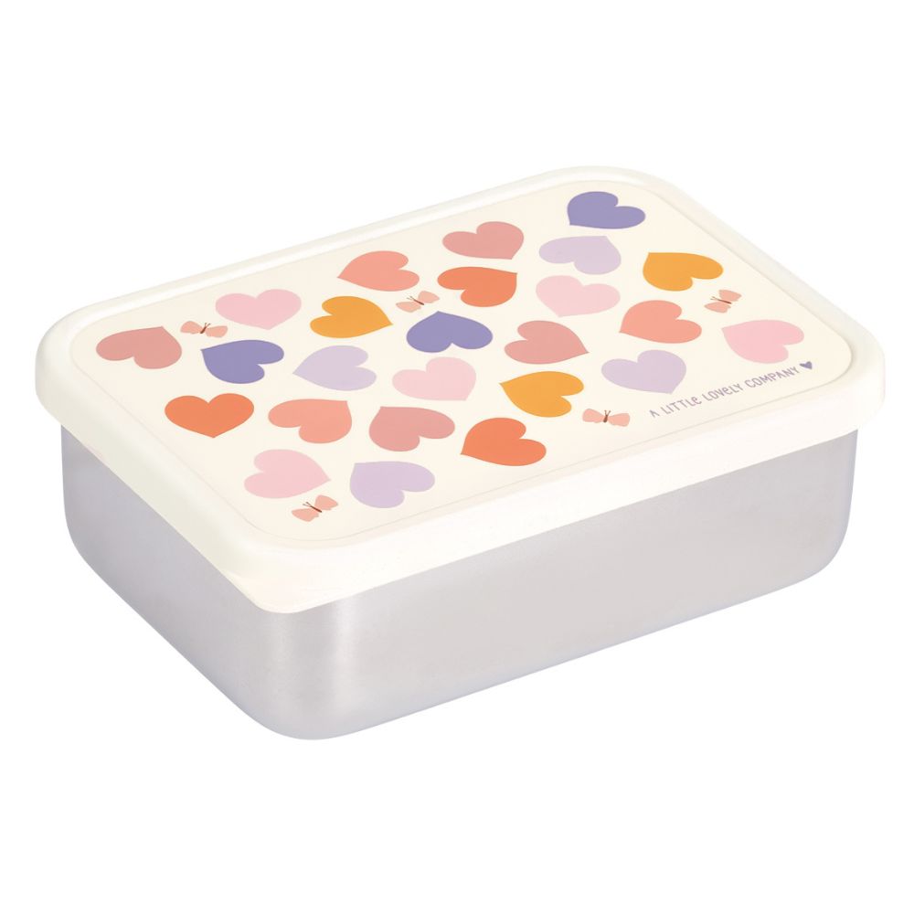 Cutie sandwich copii din inox 900 ml, Hearts, A Little Lovely Company