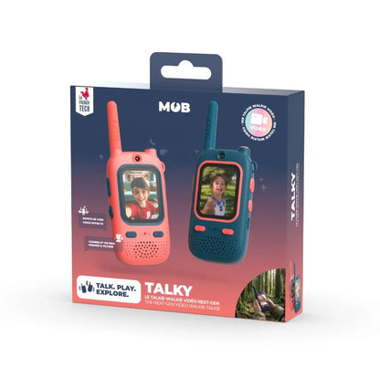 walkie talkie copii MOB Talky Video roz și albastru