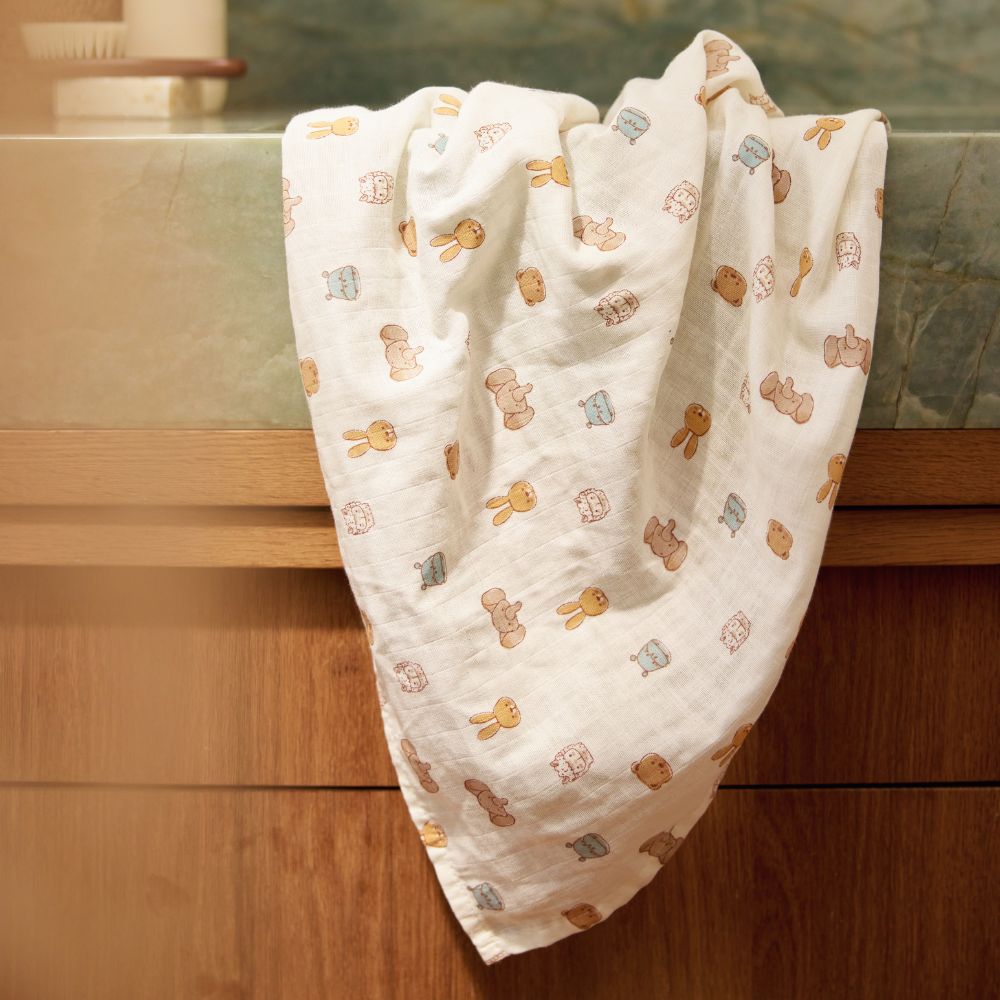 Set de museline din bumbac cu imprimeu Jollies cu animale