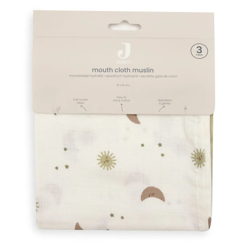 Muselină Jollein din 100% bumbac, 31 × 31 cm