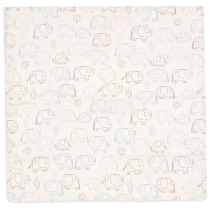 Set 3 museline din bumbac, Elephant Tales, Jollein, 70x70 cm, OEKO-TEX