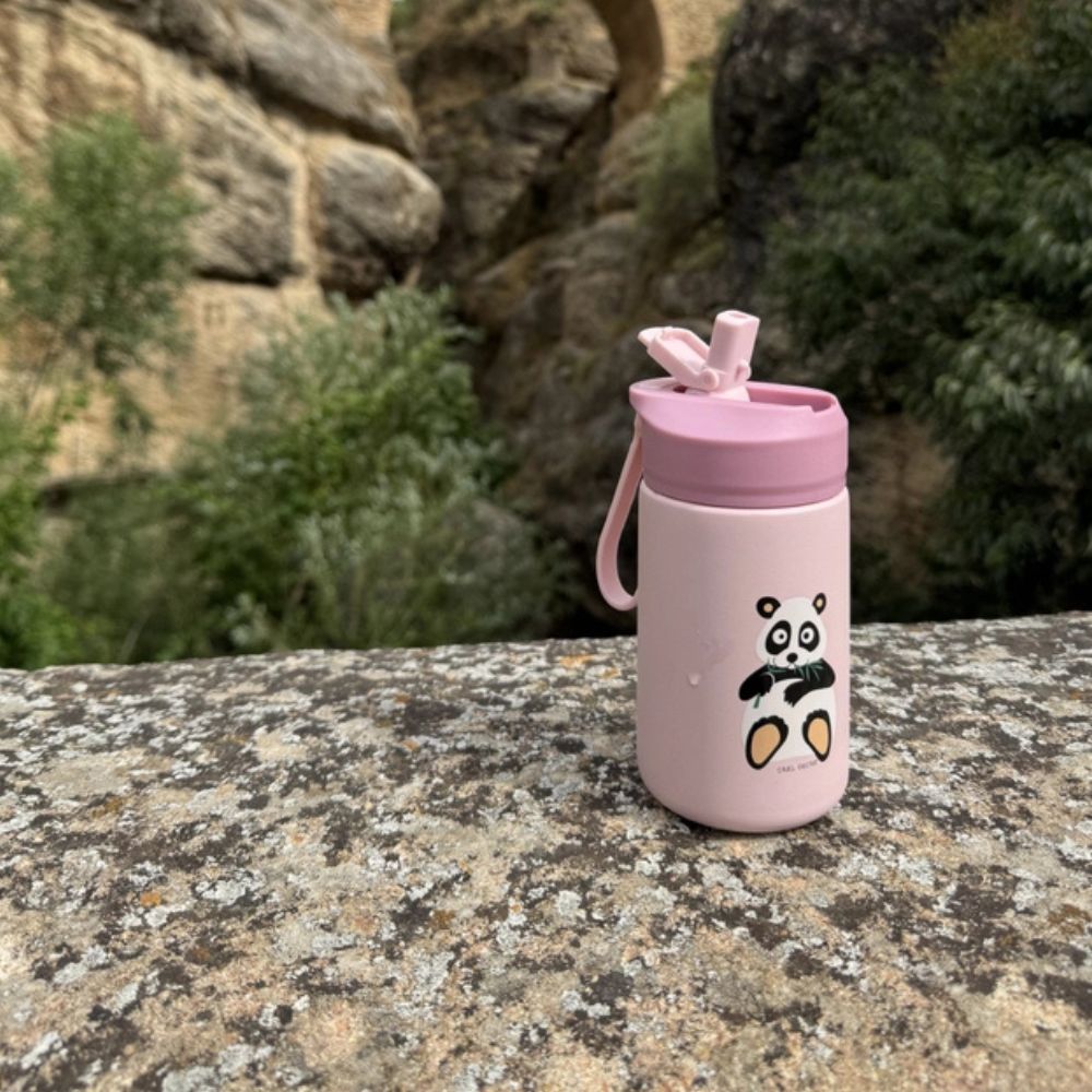 Sticlă Pink Panda pentru utilizare la școală și grădiniță
