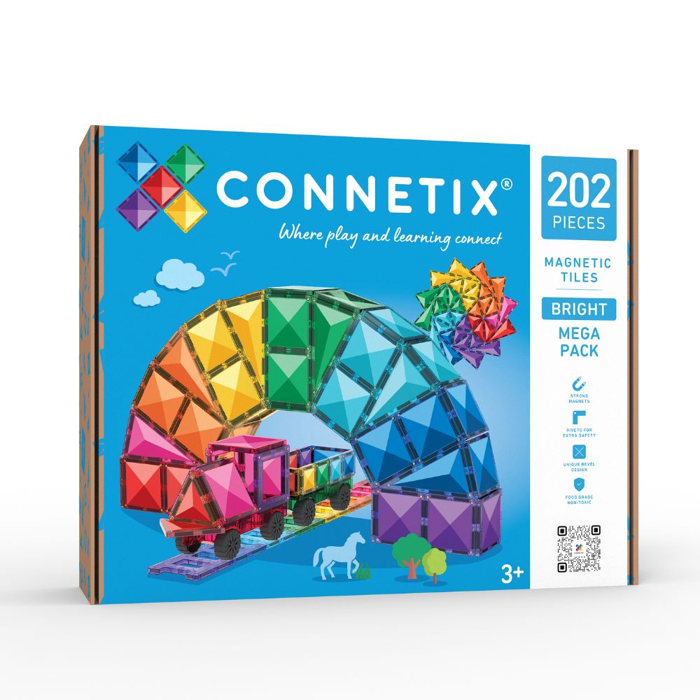 Set plăci magnetice Connetix Bright Mega cu 202 piese