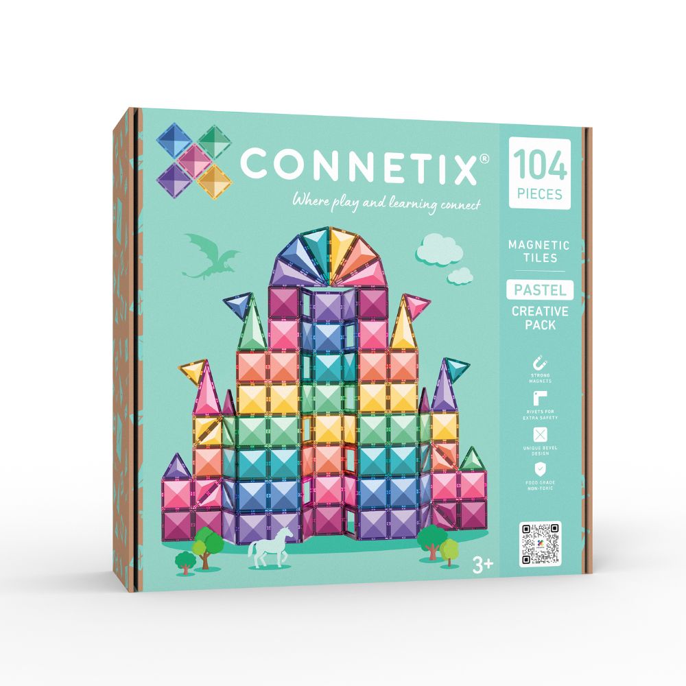 Set plăci magnetice Connetix Pastel Creative cu 104 piese