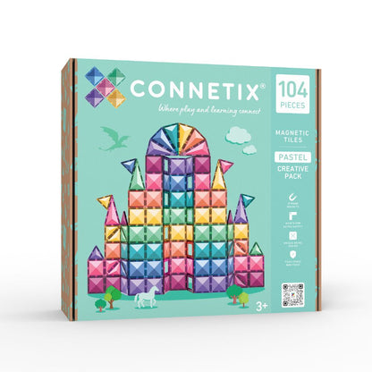 Set plăci magnetice Connetix Pastel Creative cu 104 piese