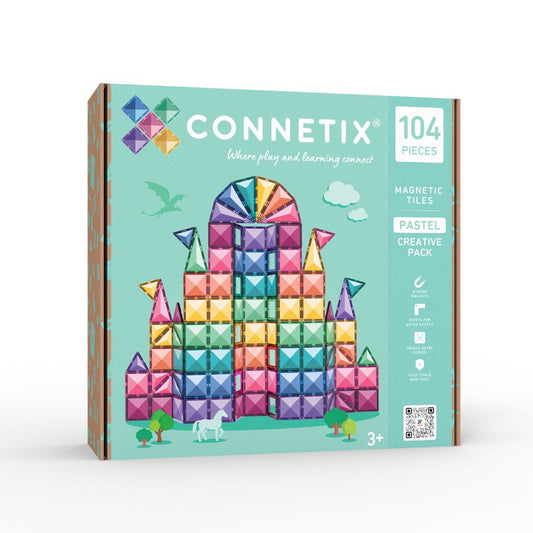 Set plăci magnetice Connetix Pastel Creative cu 104 piese