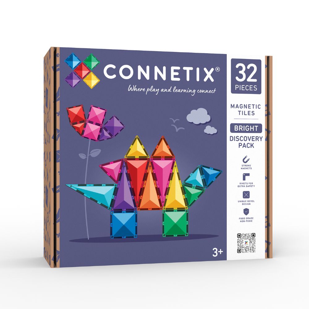 Set plăci magnetice Connetix Bright Discovery cu 32 de piese
