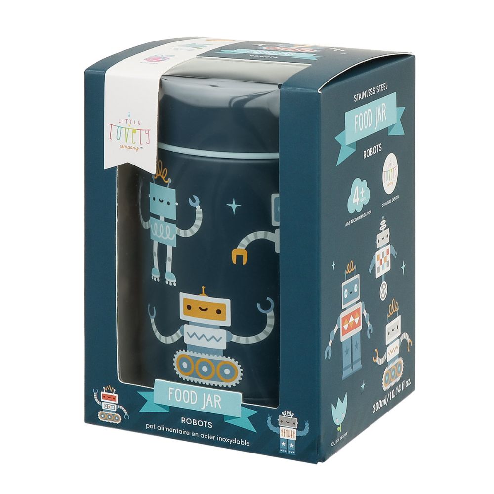 Recipient termos inox 300ml școală, Roboți, A Little Lovely Company