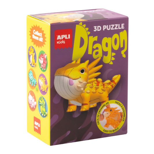 Puzzle 3D APLI Dragon portocaliu pentru copii