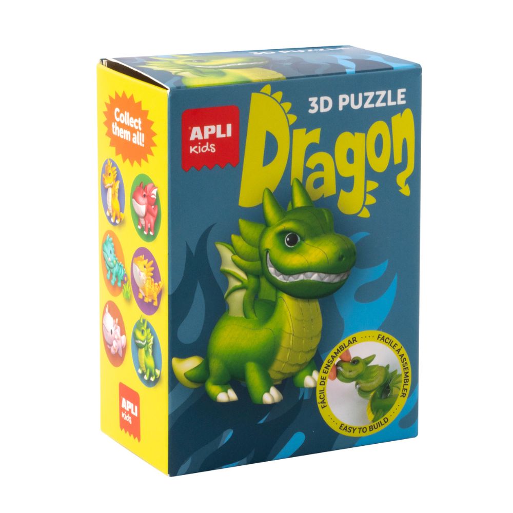 Puzzle 3D APLI Dragon verde pentru copii