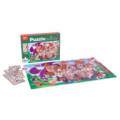 Puzzle educativ pentru copii, Castel , 104 piese, APLI, 5 ani+