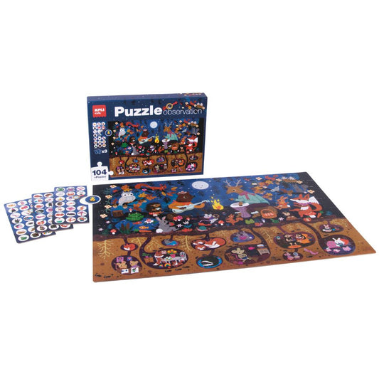 Puzzle educativ pentru copii, Pădurea Magică , 104 piese, APLI, 5 ani+
