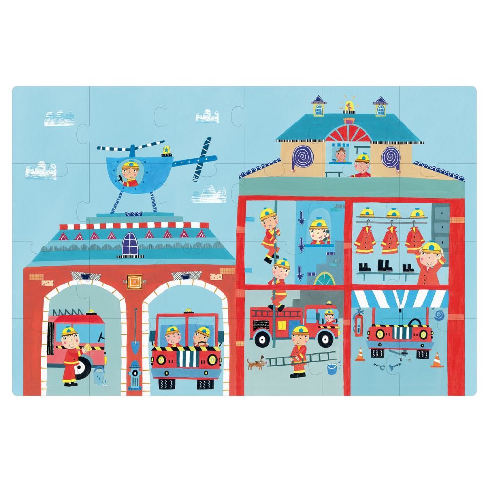Puzzle educativ, Stația de Pompieri, 24 piese, APLI, 3 ani+