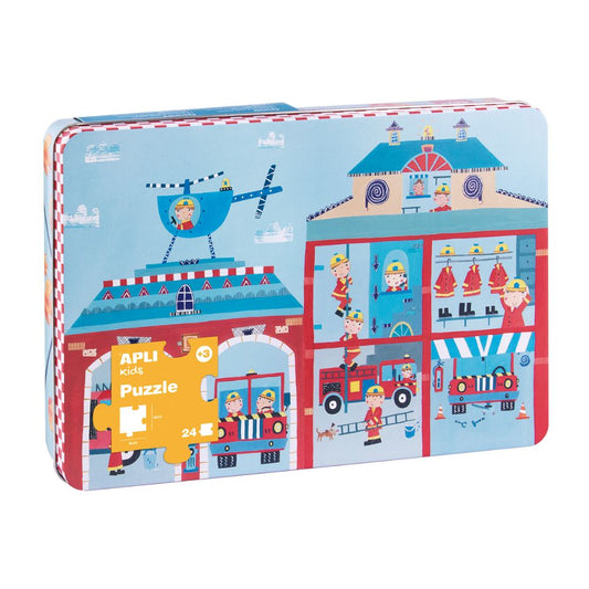 Puzzle educativ, Stația de Pompieri, 24 piese, APLI, 3 ani+