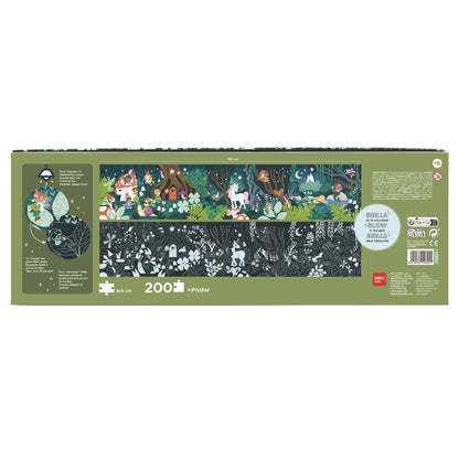 Puzzle forforescent, Pădurea fermecată-Glow In The Dark, 200 piese, Apli, 6 ani+