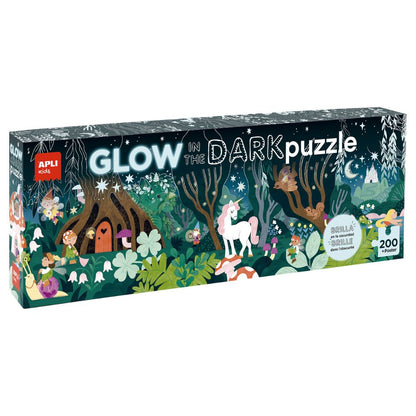 Puzzle forforescent, Pădurea fermecată-Glow In The Dark, 200 piese, Apli, 6 ani+