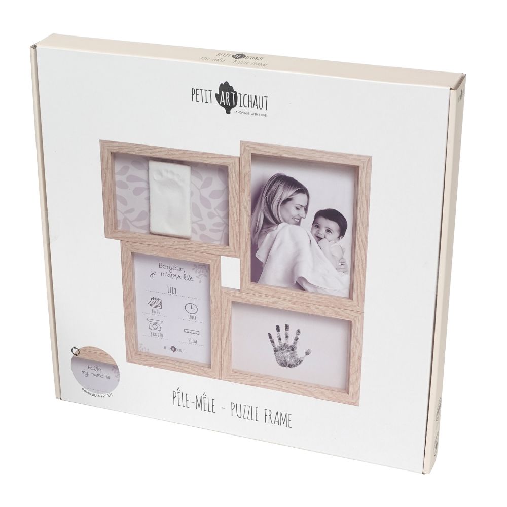 Ramă Foto Puzzle, Kit amprentă dublă și poster de naștere, Petit Artichaut