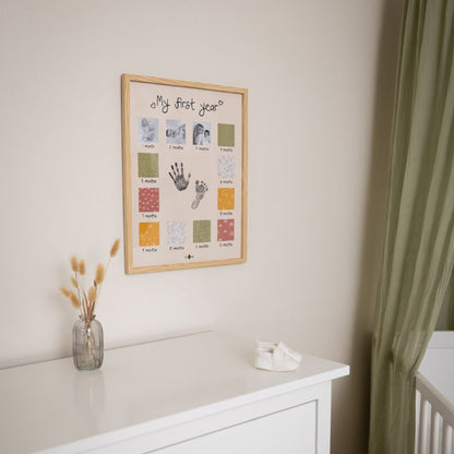 Ramă tablou cu KIT amprentă și 12 fotografii, My First Year, Petit Artichaut