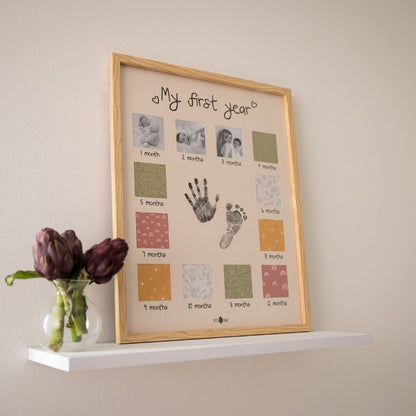 Ramă tablou cu KIT amprentă și 12 fotografii, My First Year, Petit Artichaut