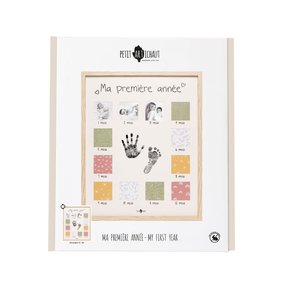 Ramă tablou cu KIT amprentă și 12 fotografii, My First Year, Petit Artichaut