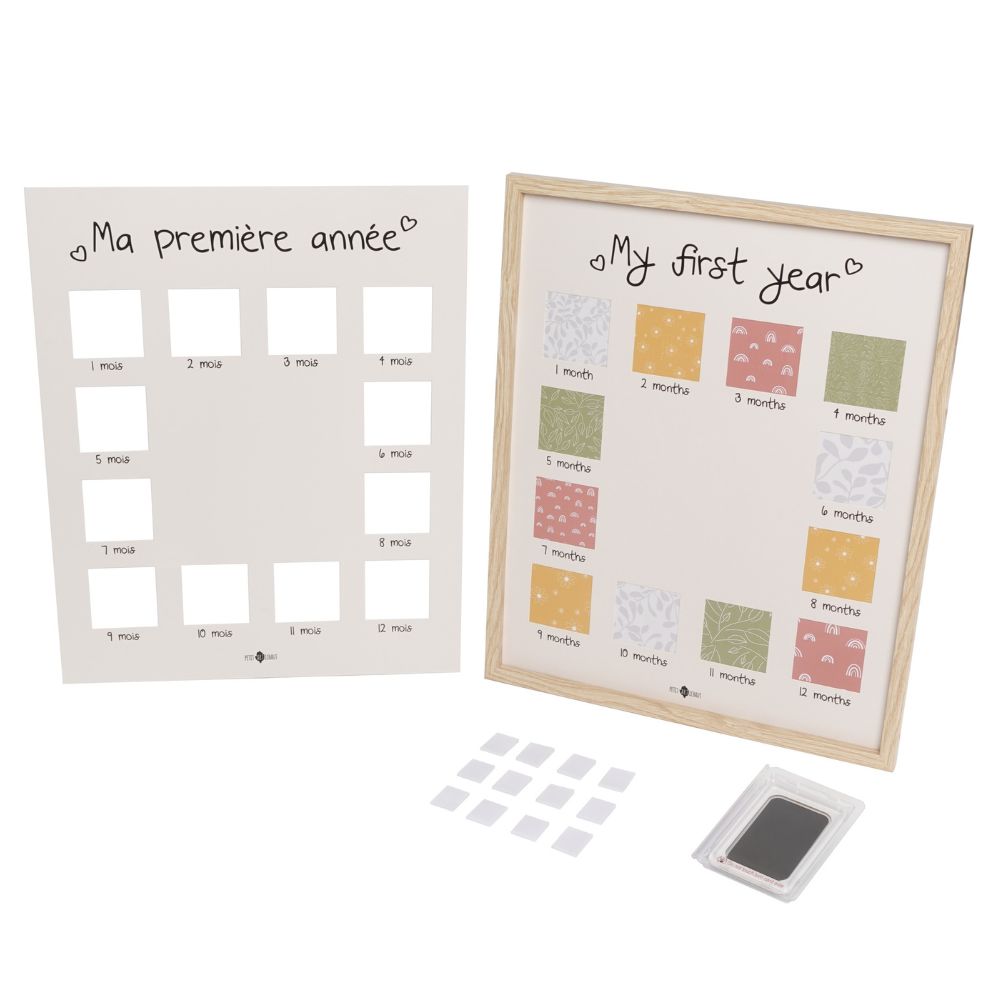 Ramă tablou cu KIT amprentă și 12 fotografii, My First Year, Petit Artichaut