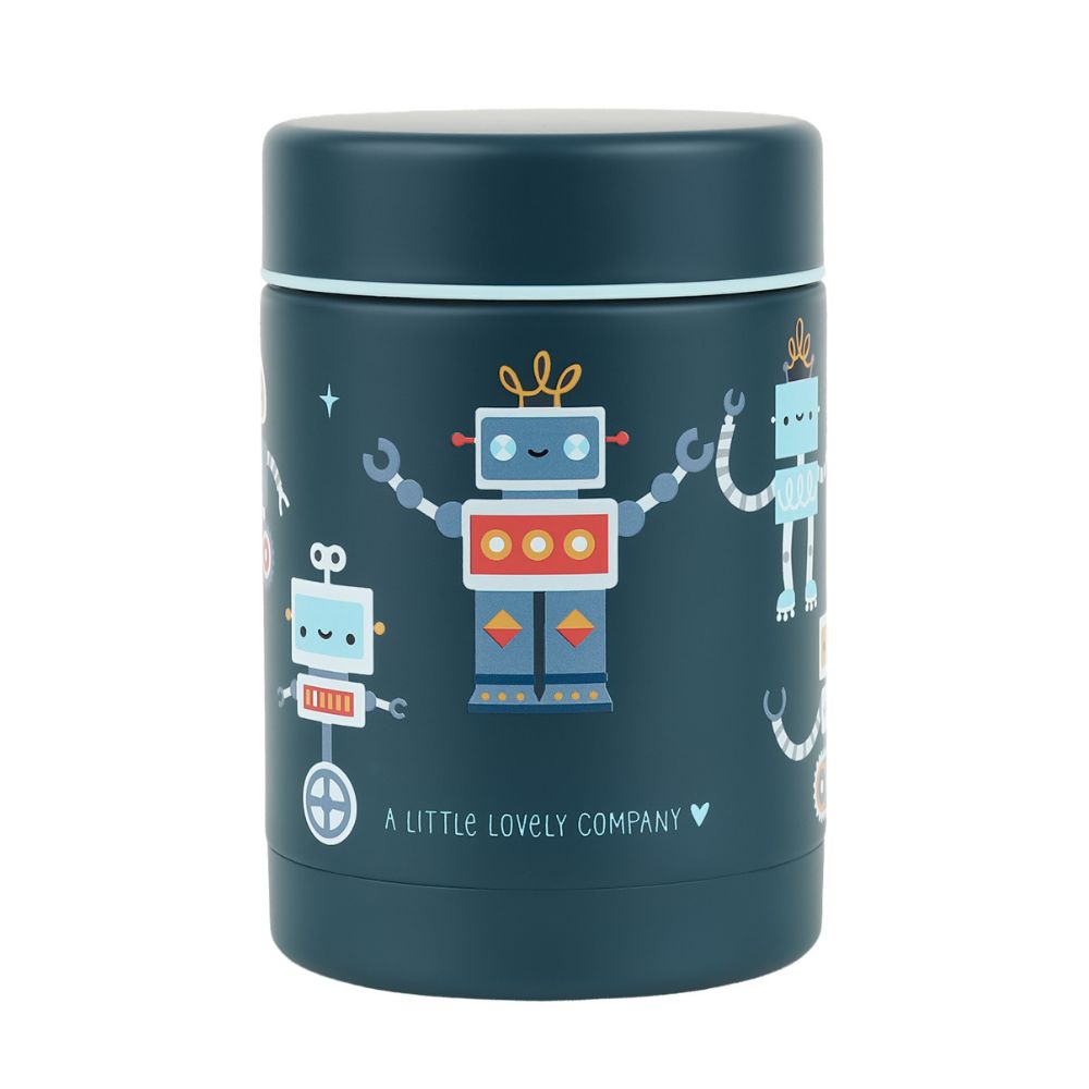 cutie termica pentru mancare inox 300ml model roboti albastru