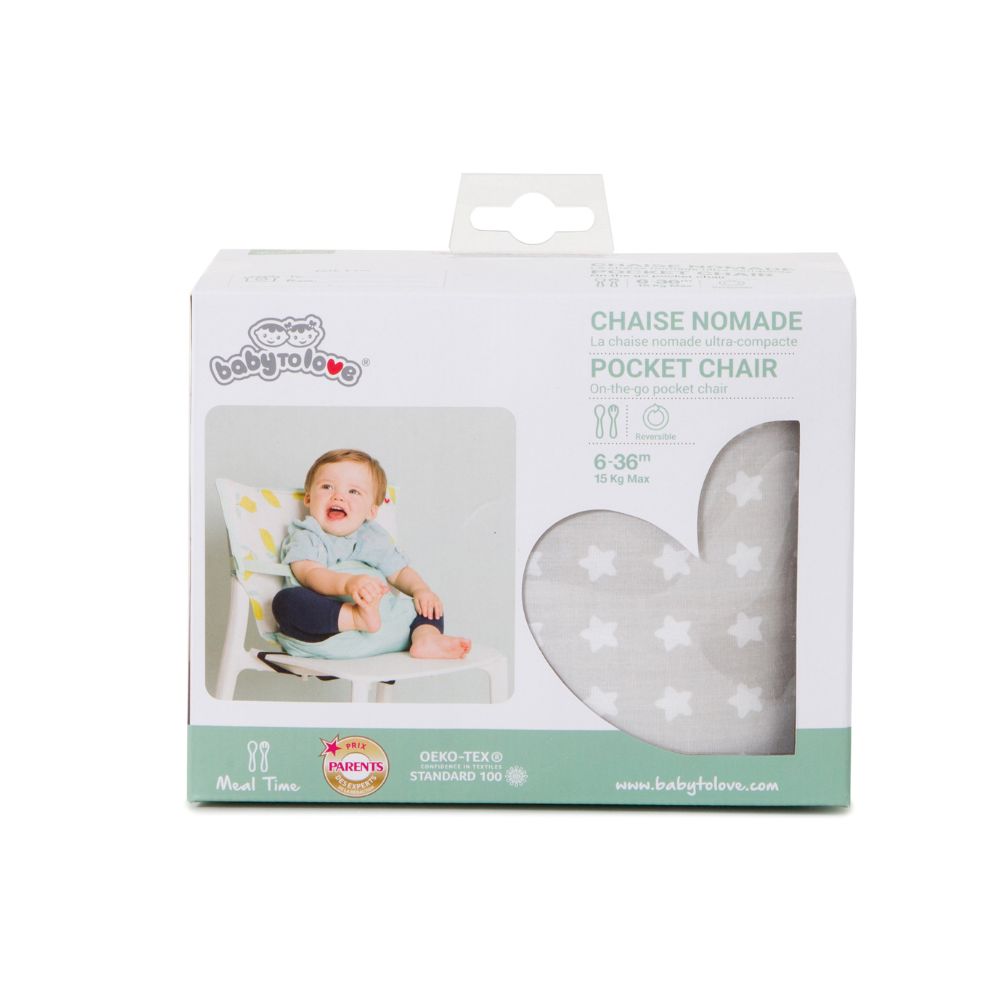 Scaun portabil bebeluși pliabil, reversibil și lavabil,Steluțe, Baby To Love