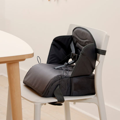 Scaun de masă portabil bebelusi cu spațiu de depozitare, Antracit, Baby To Love, 6 luni+