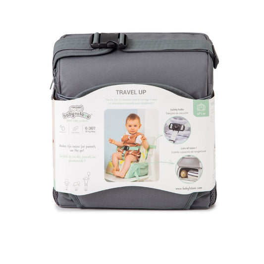 Scaun de masă portabil bebelusi cu spațiu de depozitare, Antracit, Baby To Love, 6 luni+