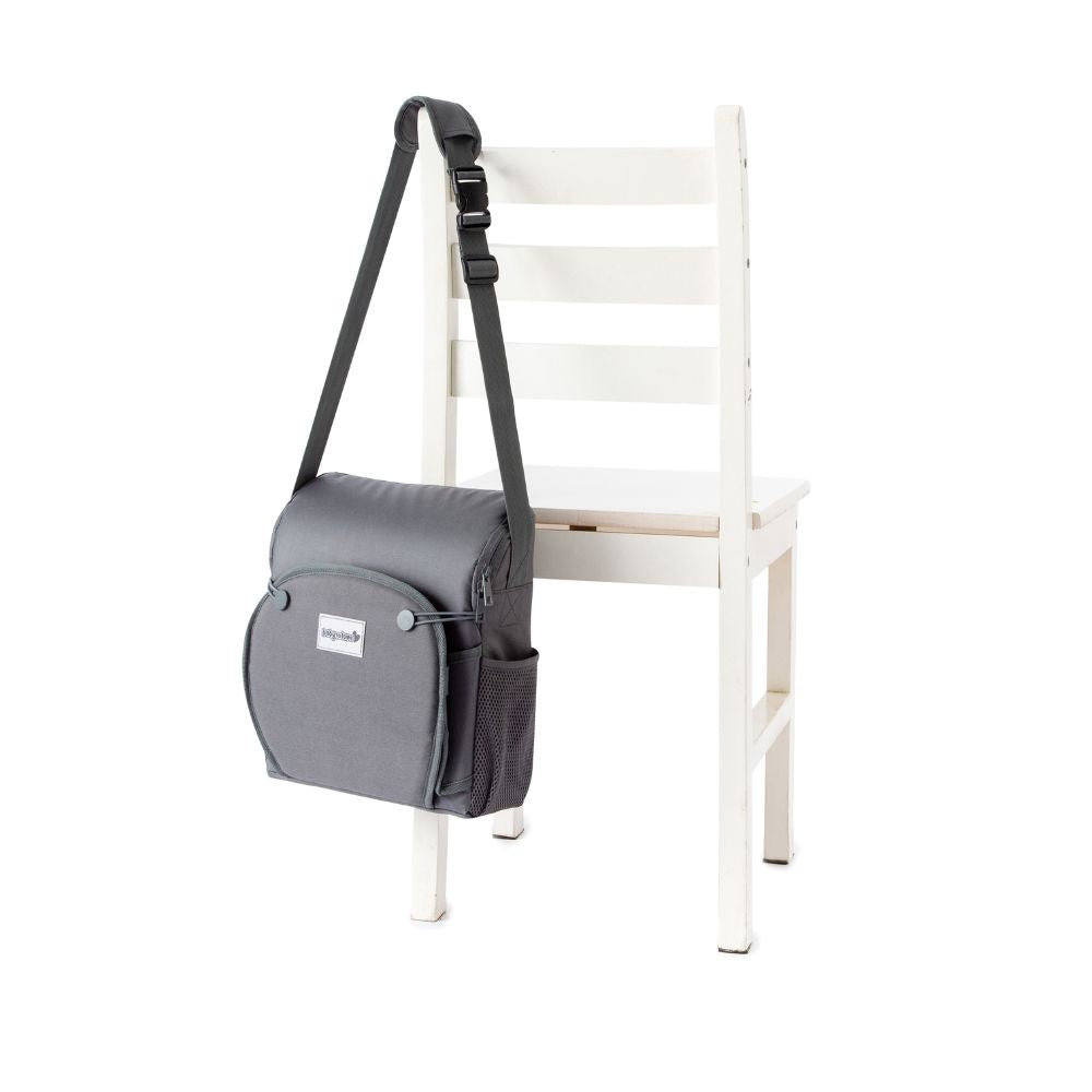 Scaun de masă portabil bebelusi cu spațiu de depozitare, Antracit, Baby To Love, 6 luni+