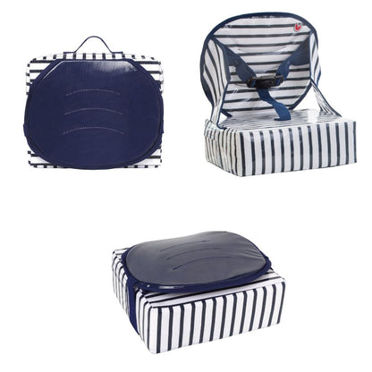 Scaun portabil de masă bebelusi, Easy Up-Blue Stripes, Baby To Love, 6 luni+