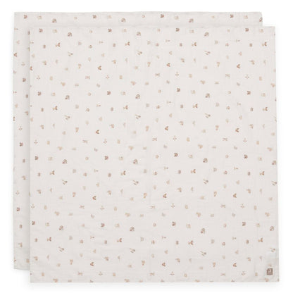 Set 2 museline din bumbac, Animal Friends, Jollein, 115x115 cm, OEKO-TEX