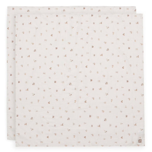 Set 2 museline din bumbac, Animal Friends, Jollein, 115x115 cm, OEKO-TEX