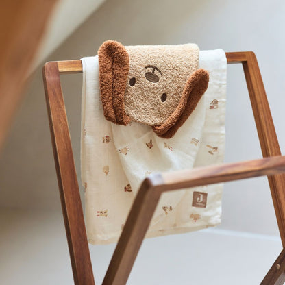 Set 2 museline din bumbac, Animal Friends, Jollein, 115x115 cm, OEKO-TEX