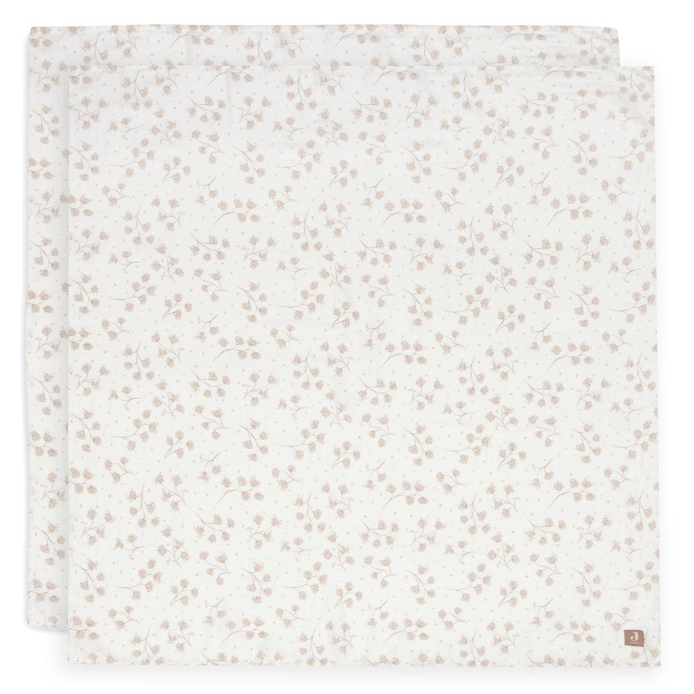 Set 2 museline din bumbac, Leafy Dreams, Jollein, 115x115 cm, OEKO-TEX