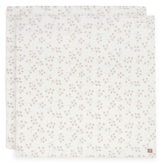 Set 2 museline din bumbac, Leafy Dreams, Jollein, 115x115 cm, OEKO-TEX