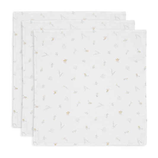 Set 3 museline din bumbac, Lovely Birds, Jollein, 70x70 cm, OEKO-TEX