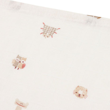 Set 3 museline din bumbac, Animal Friends, Jollein, 70x70 cm, OEKO-TEX